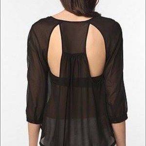 Sparkle & Fade open back chiffon blouse